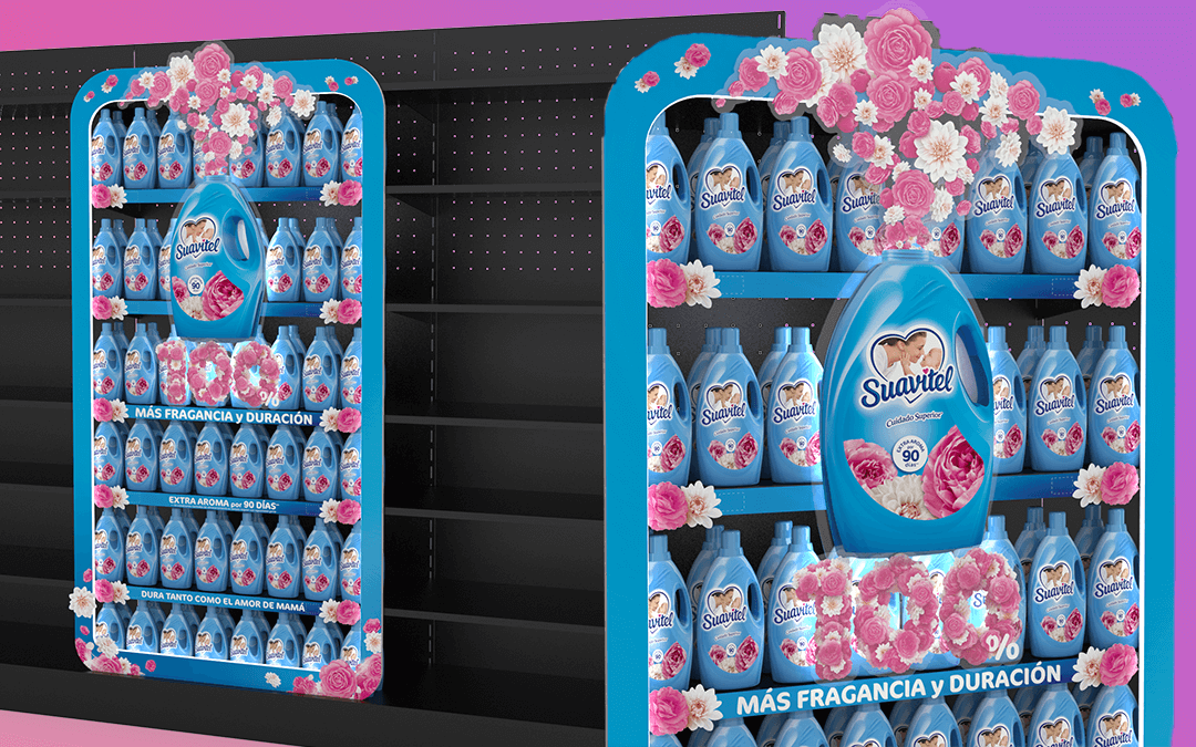 Dummie de chimenea de suavitel con tarro termoformado en poliestireno con iluminacion led en el contorno detras del tarro.